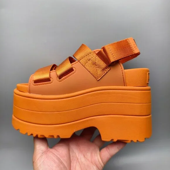 UGG Womens Orange Platform Sandals - Picture 6 of 7